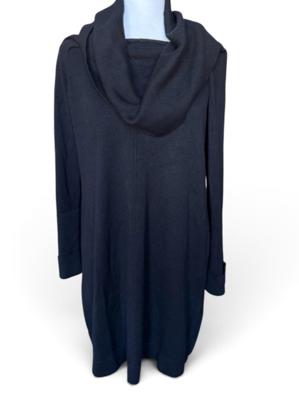 Vince Camuto Women’s Cowl Neck Long Sleeve Knit Dress – Black | Size L